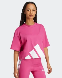 ADIDAS - T-SHIRT DONNA MEZZA MANICA FUXIA CON LOGO STAMPATO -JG8728