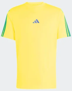 ADIDAS - TSHIRT GIALLA DA UOMO CON 3 BANDE - KR7569