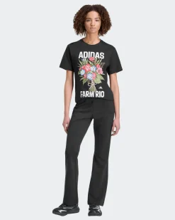 ADIDAS -  T-SHIRT MEZZA FARM FLOWERS NERA CON DETTAGLI FLOREALI DA DONNA, KR0281