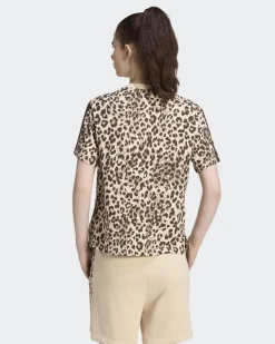 ADIDAS - T-SHIRT MEZZA MANICA AOP SJ TEE LEOPARDATA E BEIGE  DA DONNA, KH1549