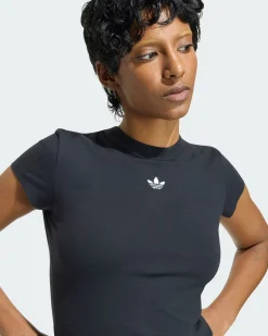 ADIDAS -T-SHIRT MEZZA MANICA ESSENTIAL TEE NERA DA DONNA,  KR9152