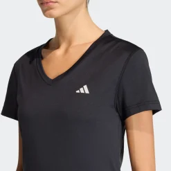 ADIDAS - T-SHIRT NERA PER ALLENAMENTO DA DONNA SCOLLO A V - KA2474