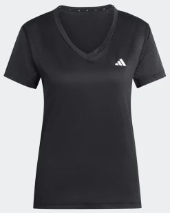 ADIDAS - T-SHIRT NERA PER ALLENAMENTO DA DONNA SCOLLO A V - KA2474