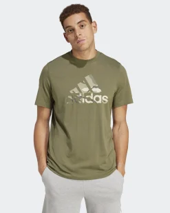 ADIDAS  T-SHIRT UOMO VERDE CON LOGO CAMOUFLAGE - IR5830