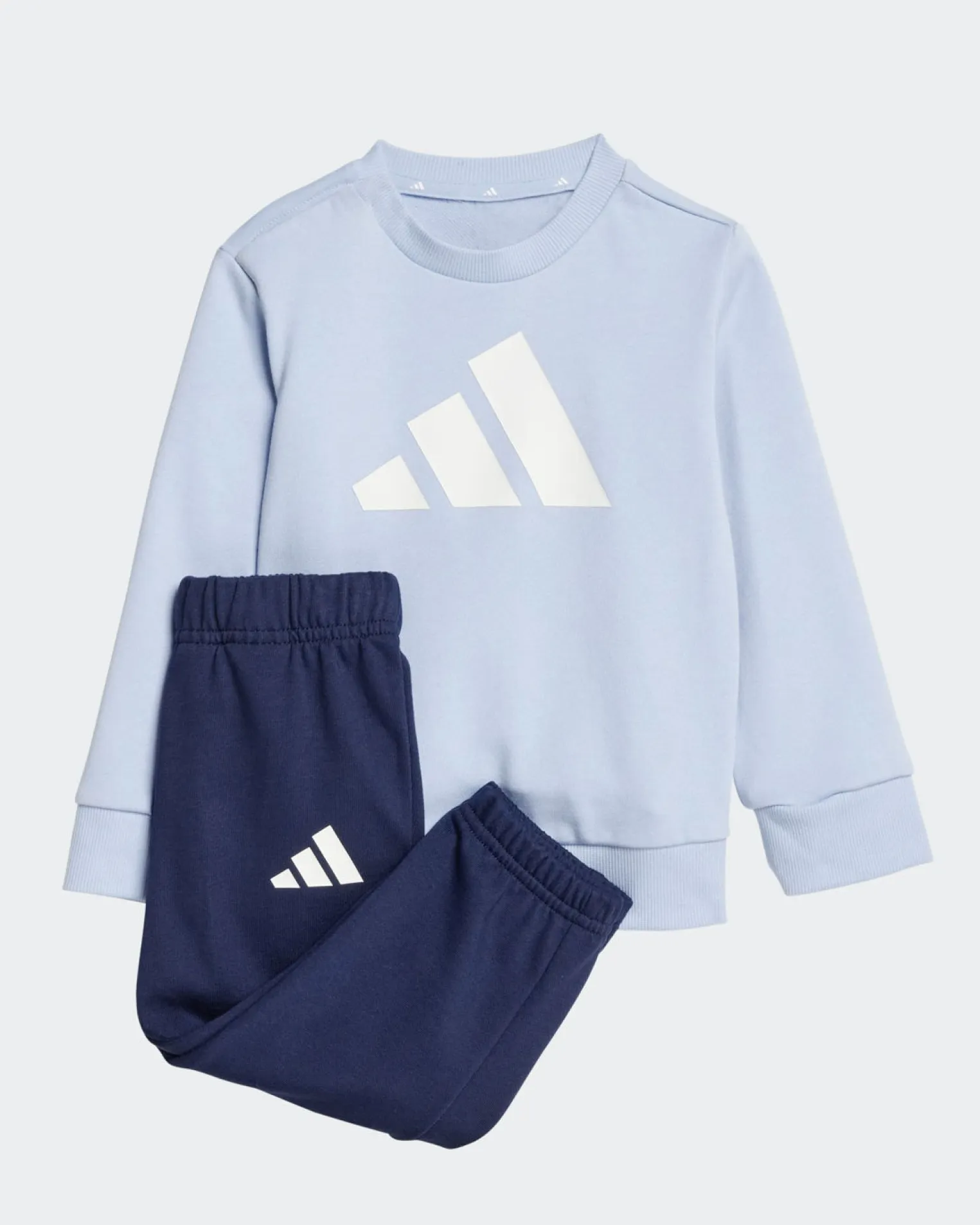 ADIDAS - TUTA COMPLETA BABY BLU, BIANCA E CELESTE ESSENTIALS BIG LOGO FRENCH TERRY JOGGER SET - JE1395