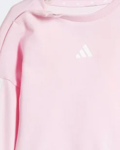 ADIDAS  - TUTA COMPLETA  BABY ( 6 MESI - 4 ANNI) FUXIA, BIANCA E ROSA CON BANDE BIANCHE FRENCH TERRY JOGGER , JV9853