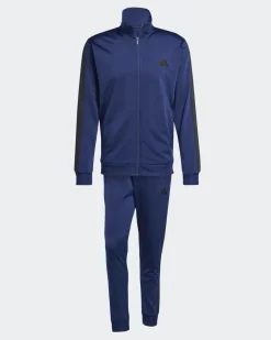 ADIDAS -  TUTA UOMO BLU CON 3 BANDE NERE ESSENTIALS 3-STRIPES -KB7657