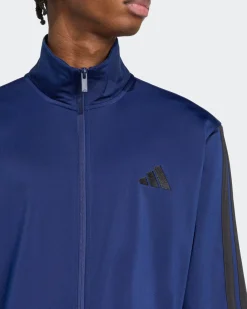 ADIDAS -  TUTA UOMO BLU CON 3 BANDE NERE ESSENTIALS 3-STRIPES -KB7657