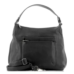 ALEX&CO - Borsa un manico in VERA PELLE con doppia tasca frontale e tracolla rimovibile