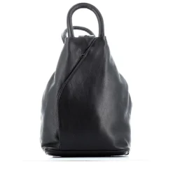 ALEX&CO - Zaino due manici in VERA PELLE con zip diagonale frontale