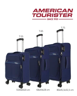 AMERICAN TOURISTER - DEEP DIVE TROLLEY TESSUTO 4 RUOTE CON COMBINAZIONE TSA