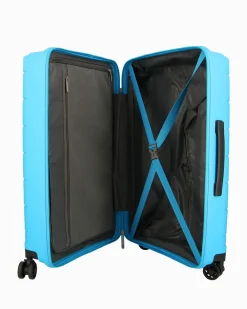 AMERICAN TOURISTER - TROLLEY AZZURRO 4 RUOTE IN ABS CON COMBINAZIONE TSA