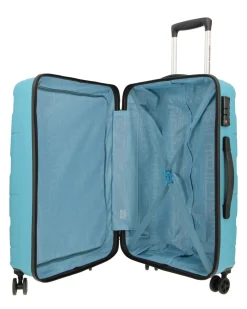 AMERICAN TOURISTER - TROLLEY AZZURRO IN ABS 4 RUOTE CON COMBINAZIONE TSA