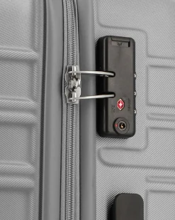 AMERICAN TOURISTER - TROLLEY ARGENTO IN ABS 4 RUOTE CON COMBINAZIONE TSA