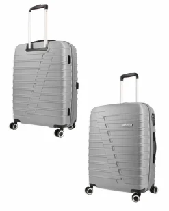 AMERICAN TOURISTER - TROLLEY ARGENTO IN ABS 4 RUOTE CON COMBINAZIONE TSA