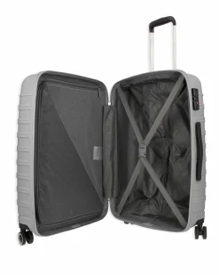 AMERICAN TOURISTER - TROLLEY ARGENTO IN ABS 4 RUOTE CON COMBINAZIONE TSA