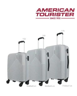 AMERICAN TOURISTER - TROLLEY ARGENTO IN ABS 4 RUOTE CON COMBINAZIONE TSA
