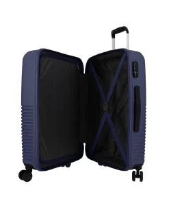 AMERICAN TOURISTER - TROLLEY BLU IN ABS 4 RUOTE CON COMBINAZIONE TSA