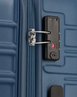 AMERICAN TOURISTER - TROLLEY BLU IN ABS 4 RUOTE CON COMBINAZIONE TSA