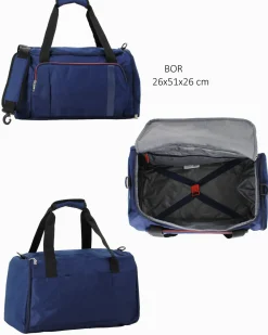 AMERICAN TOURISTER - TROLLEY BLU IN TESSUTO 4 RUOTE CON COMBINAZIONE TSA