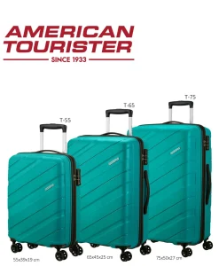 AMERICAN TOURISTER - TROLLEY PETROLIO IN ABS 4 RUOTE CON COMBINAZIONE TSA