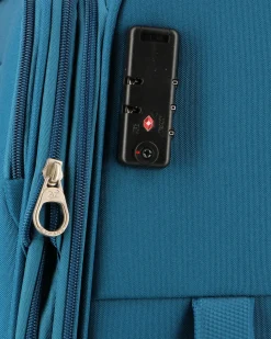 AMERICAN TOURISTER - TROLLEY PETROLIO IN TESSUTO 4 RUOTE CON COMBINAZIONE TSA