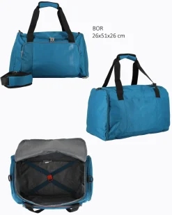 AMERICAN TOURISTER - TROLLEY PETROLIO IN TESSUTO 4 RUOTE CON COMBINAZIONE TSA