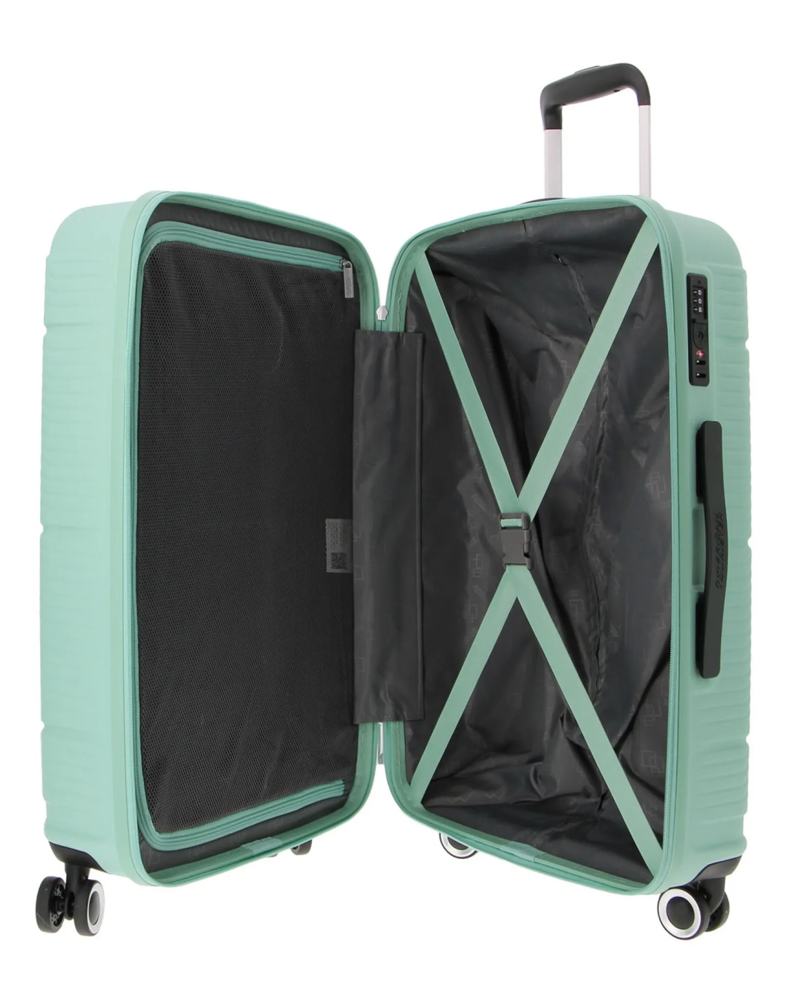 AMERICAN TOURISTER - TROLLEY VERDE IN ABS 4 RUOTE CON COMBINAZIONE TSA