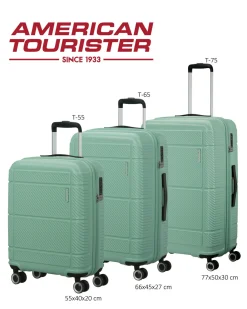 AMERICAN TOURISTER - TROLLEY VERDE IN ABS 4 RUOTE CON COMBINAZIONE TSA