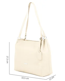 ANNES NICOLE - Borsa sacca crema con ciondolo removibile