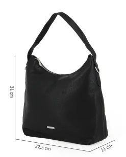 ANNES NICOLE - Borsa sacca nera con tasca posteriore, tracolla removibile
