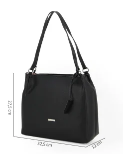 ANNES NICOLE - Borsa sacca nera con ciondolo removibile