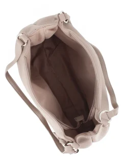 ANNES NICOLE - Borsa sacca taupe con ciondolo removibile