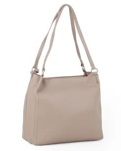 ANNES NICOLE - Borsa sacca taupe con ciondolo removibile