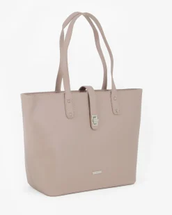 ANNES NICOLE - Borsa shopping tortora con pattina con chiusura a girello