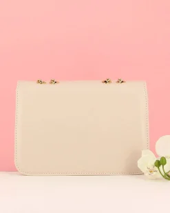 ANNES NICOLE - Pochette nude con stella glitterata sulla patta, MADE IN ITALY