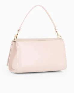 ANNES NICOLE - Pochette nude un manico con patta in vernice e chiusura a girello, MADE IN ITALY