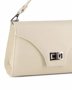 ANNES NICOLE - Pochette panna un manico con patta e chiusura a girello, MADE IN ITALY