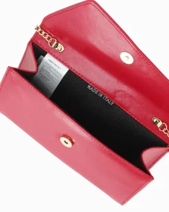 ANNES NICOLE - Pochette rossa con patta in vernice, MADE IN ITALY