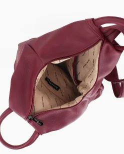 ANNES NICOLE - Zaino rosso due manici con doppia tasca frontale e spalline regolabili con zip