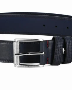 ARMATA DI MARE - Cinta blu con fodera in VERA PELLE
