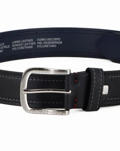 ARMATA DI MARE - Cinta blu con fodera in VERA PELLE