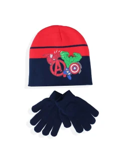 AVENGERS - Completo da bimbo con cappello, sciarpa e guanti blu