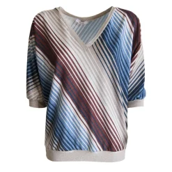 BACHATA - BLUSA MANICA 3/4 A RIGHE MULTICOLOR