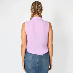 BACHATA - CAMICIA GLICINE SMANICATA CON ROUCHES