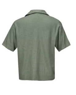 BACHATA - Camicia mezza manica con taschino verde militare