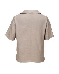 BACHATA - Camicia mezza manica con taschino beige