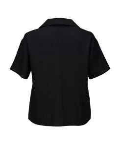 BACHATA - Camicia mezza manica con taschino nera