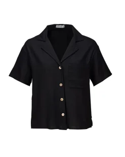 BACHATA - Camicia mezza manica con taschino nera