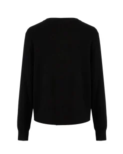 BACHATA - Cardigan manica lunga nero con bottoni da donna
